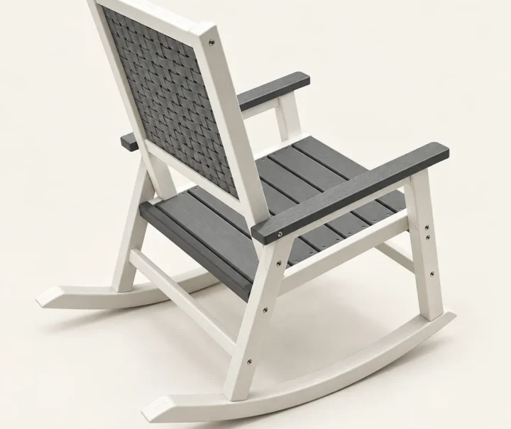 Two-Tone HDPE Woven-Back Rocking Chair in M011 finish, view 1