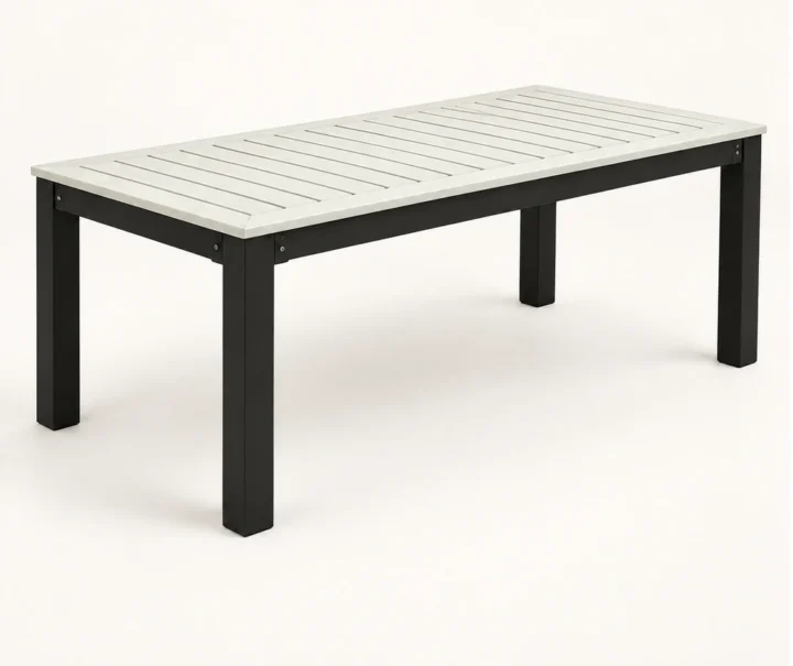 Two-Tone Rectangular HDPE Outdoor Dining Table in M011 finish — view 1