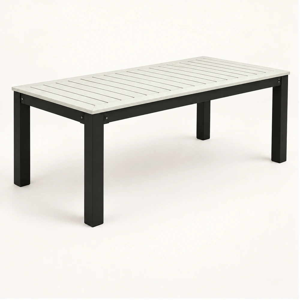 Two-Tone Rectangular HDPE Outdoor Dining Table in M011 finish — view 1