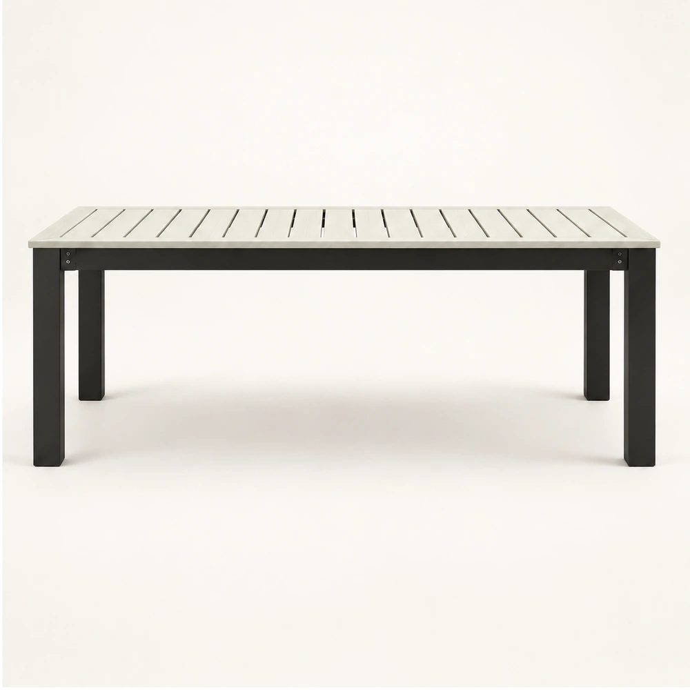 Two-Tone Rectangular HDPE Outdoor Dining Table in M011 finish — view 2