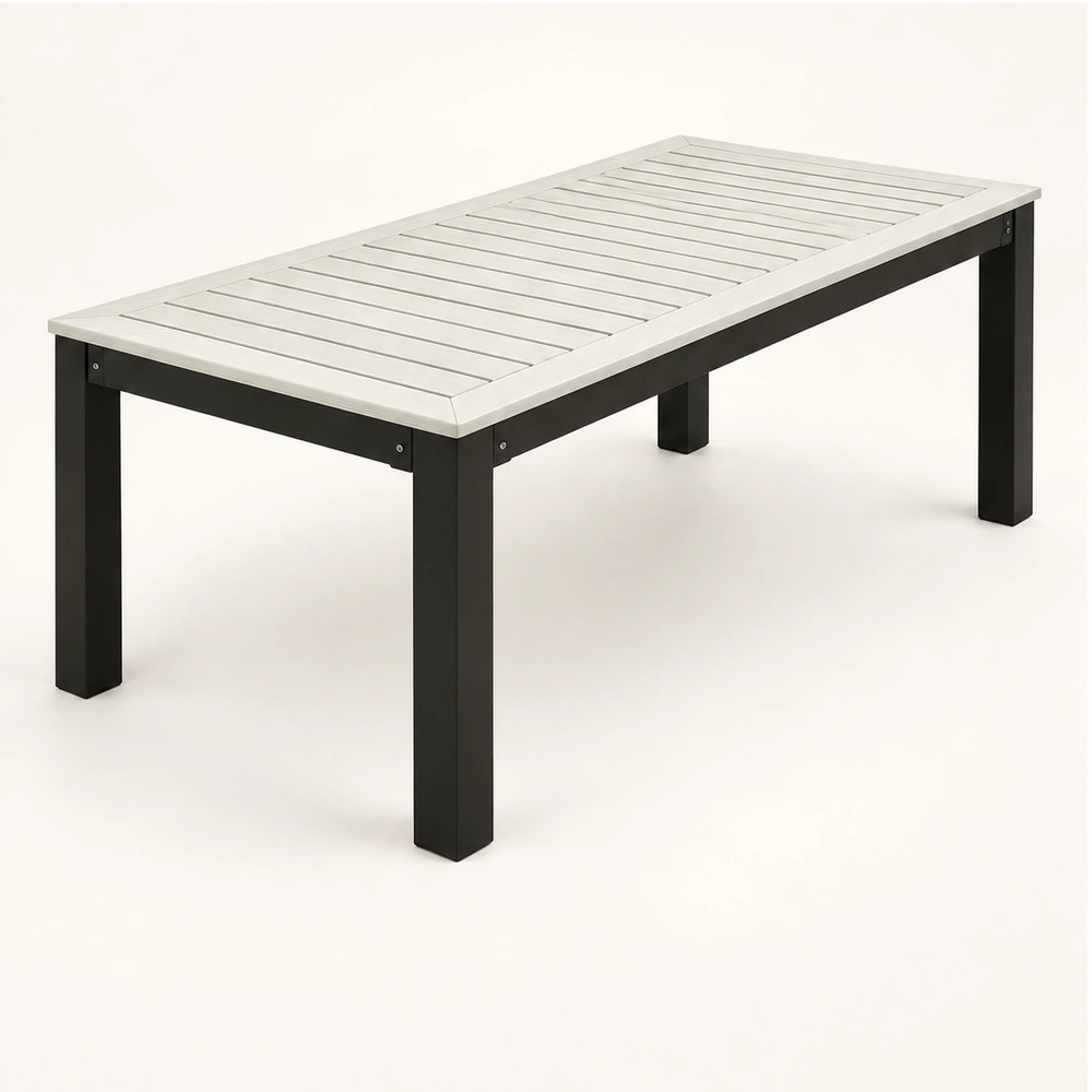 Two-Tone Rectangular HDPE Outdoor Dining Table in M011 finish — view 3