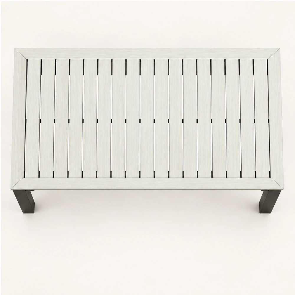 Two-Tone Rectangular HDPE Outdoor Dining Table in M011 finish — view 4