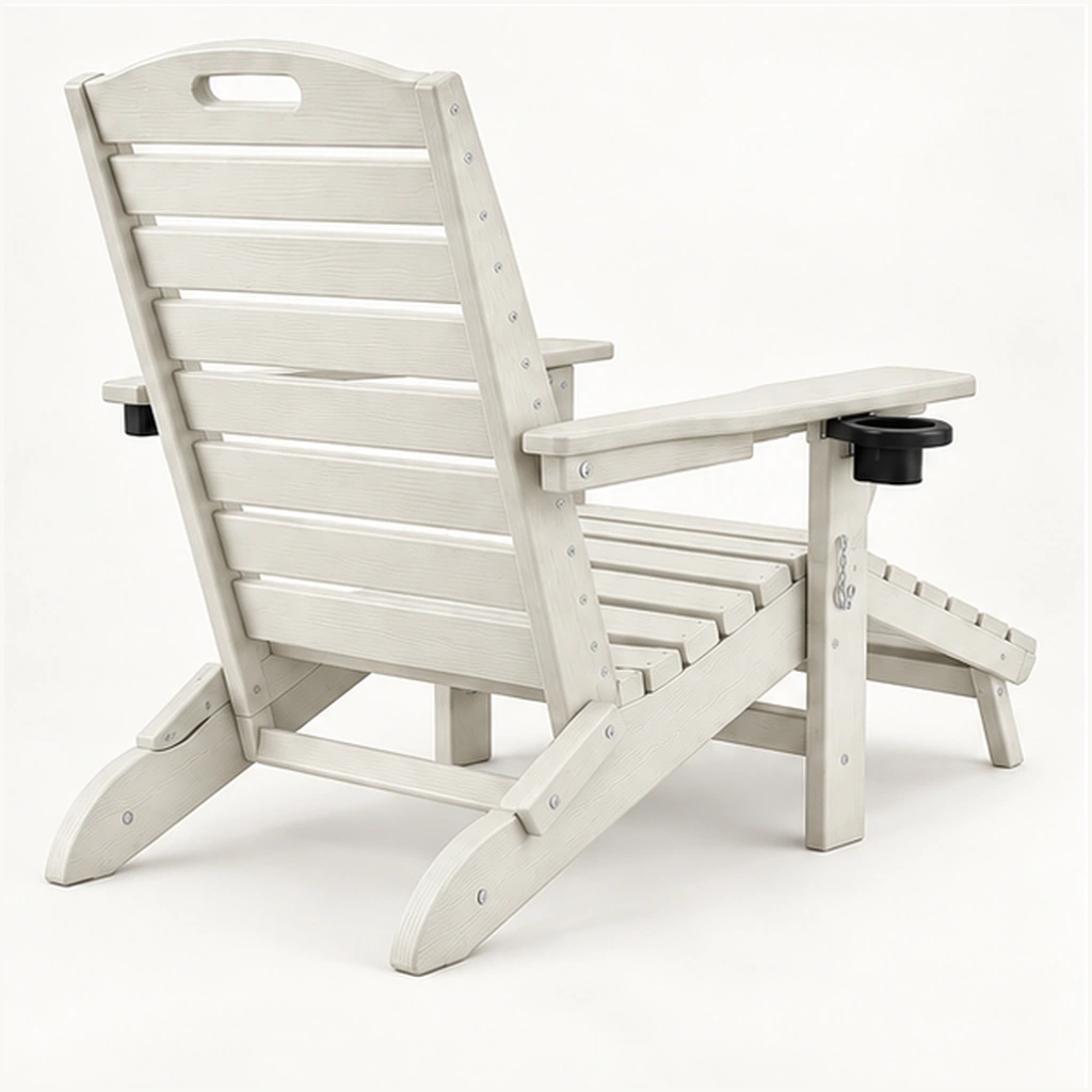 Ladder-Back Folding HDPE Lounge Chair with Pull-Out Footrest in M011 finish, view 3