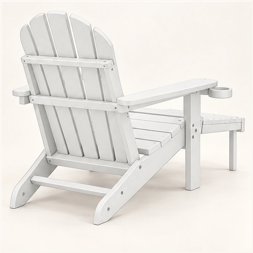 HDPE Adirondack Chair with Pull-Out Footrest and Dual Drink Holders in M011 finish, view 4