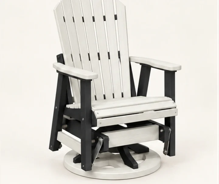 Seven-Slat HDPE Adirondack Swivel Glider Chair in M011 primary finish, view 1