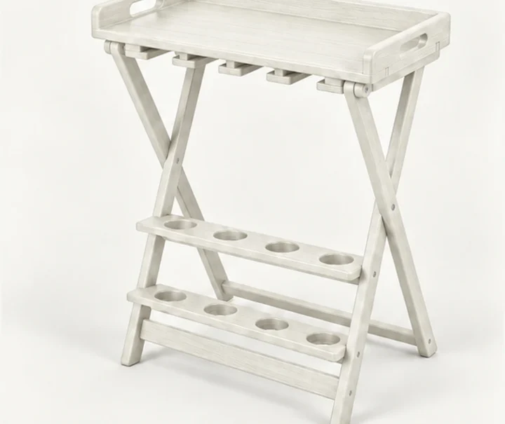 Foldable HDPE Wine Service Rack with Serving Tray in M011 finish, view 1