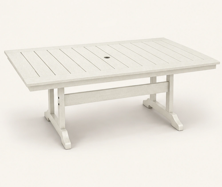 Weatherproof HDPE Rectangular Outdoor Dining Table in M011 finish, view 1