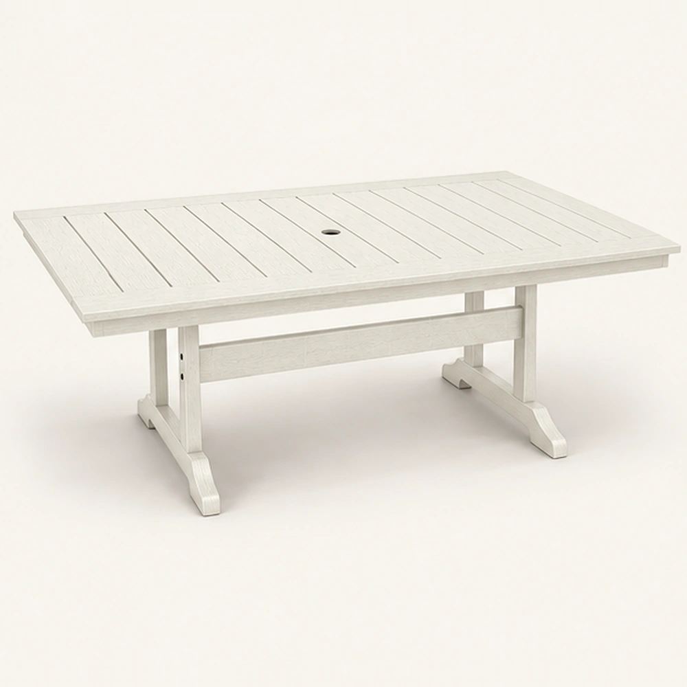 Weatherproof HDPE Rectangular Outdoor Dining Table in M011 finish, view 1