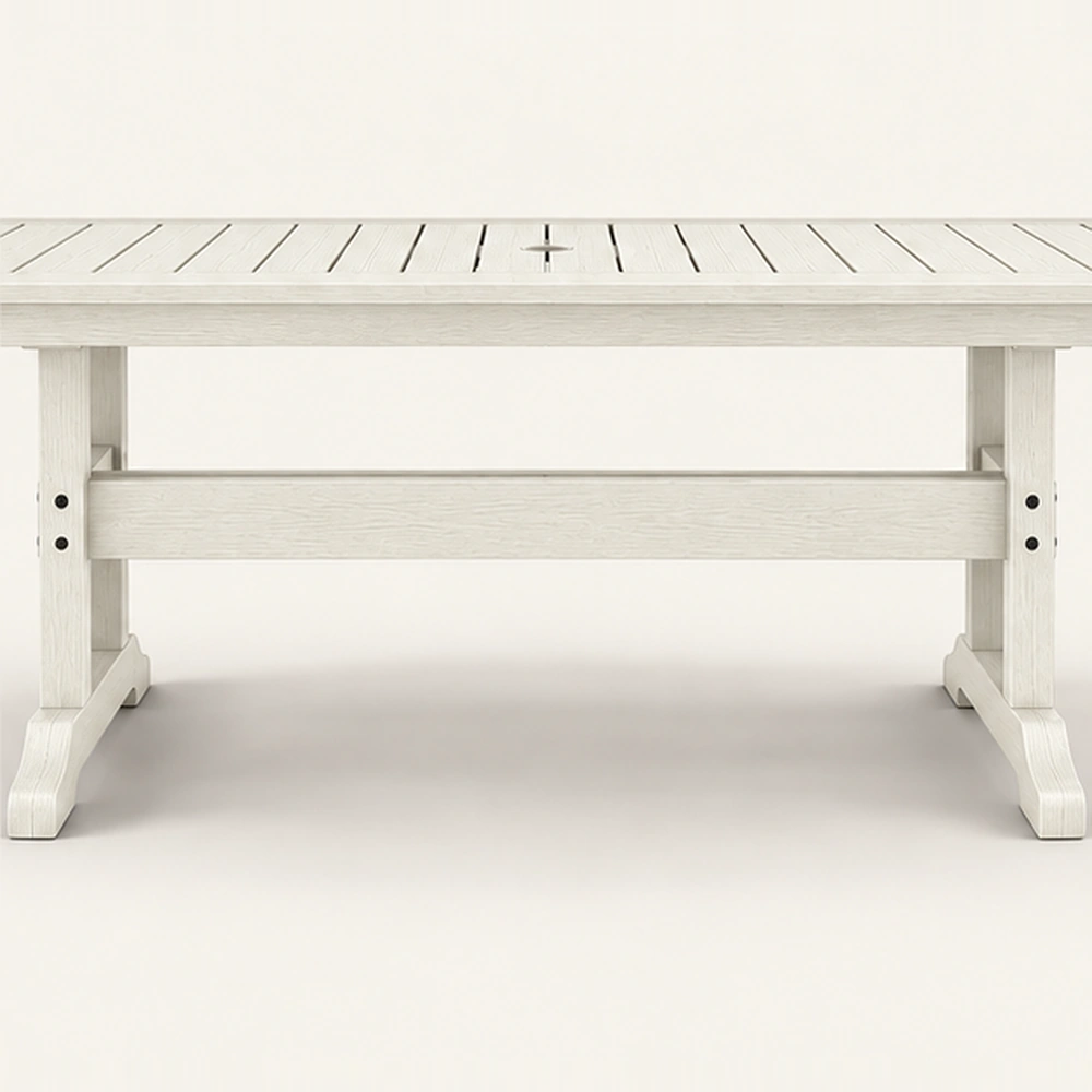 Weatherproof HDPE Rectangular Outdoor Dining Table in M011 finish, view 2