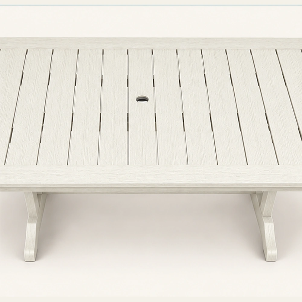 Weatherproof HDPE Rectangular Outdoor Dining Table in M011 finish, view 4