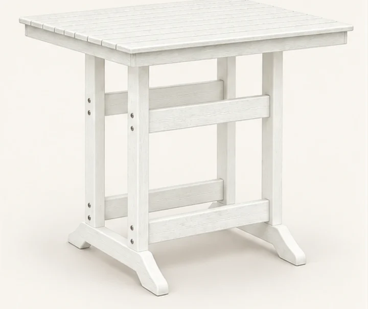 Modern Weather-Resistant HDPE Square Outdoor Table in M011 finish, view 1