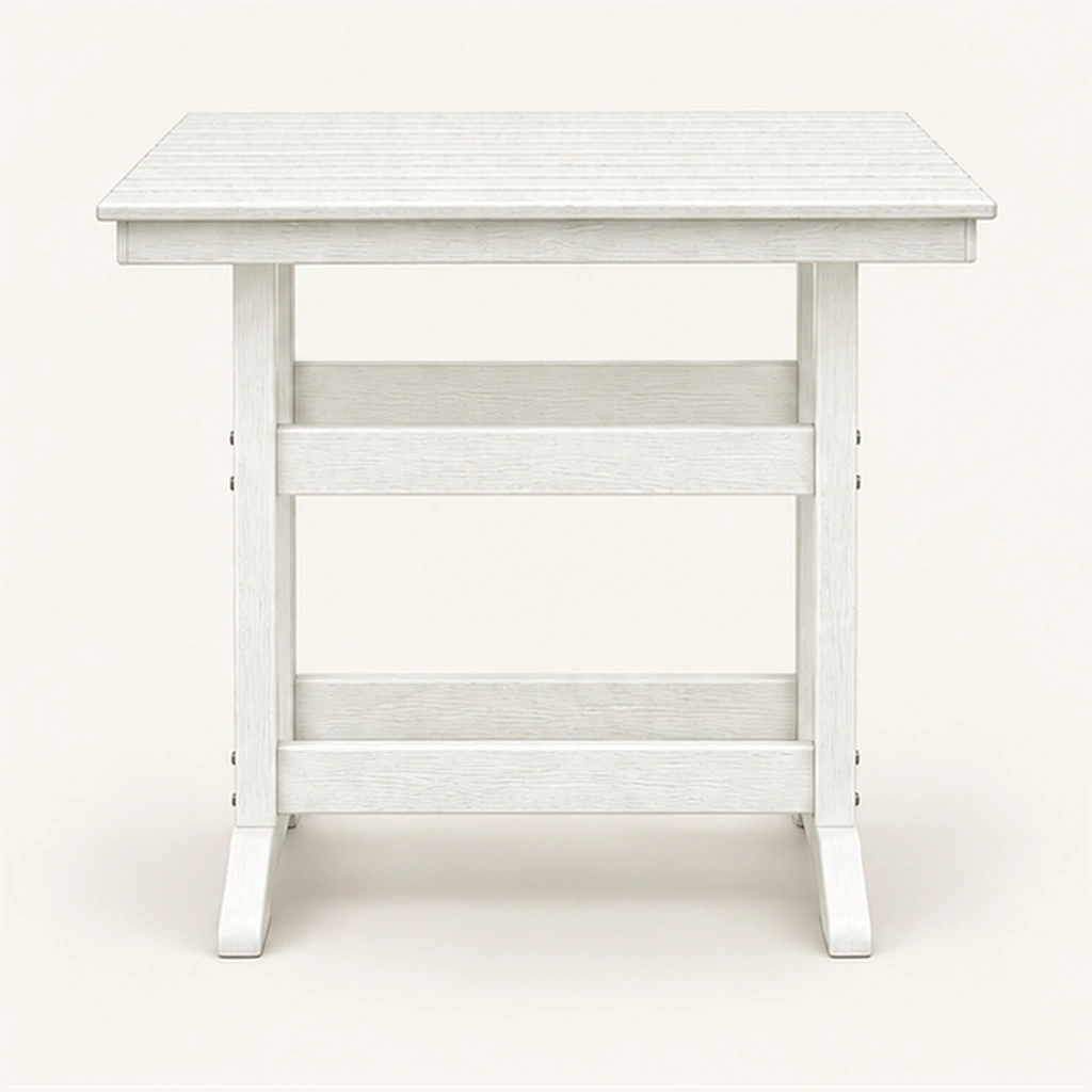 Modern Weather-Resistant HDPE Square Outdoor Table in M011 finish, view 2