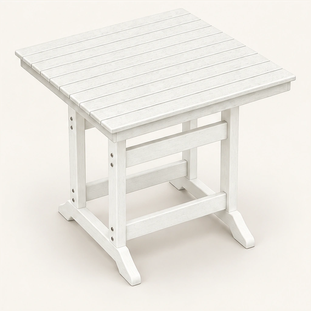 Modern Weather-Resistant HDPE Square Outdoor Table in M011 finish, view 4