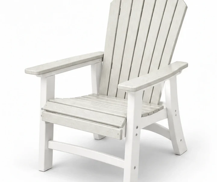 Two-Tone Seven-Slat HDPE Adirondack Chair with White Frame in M011 finish, view 1