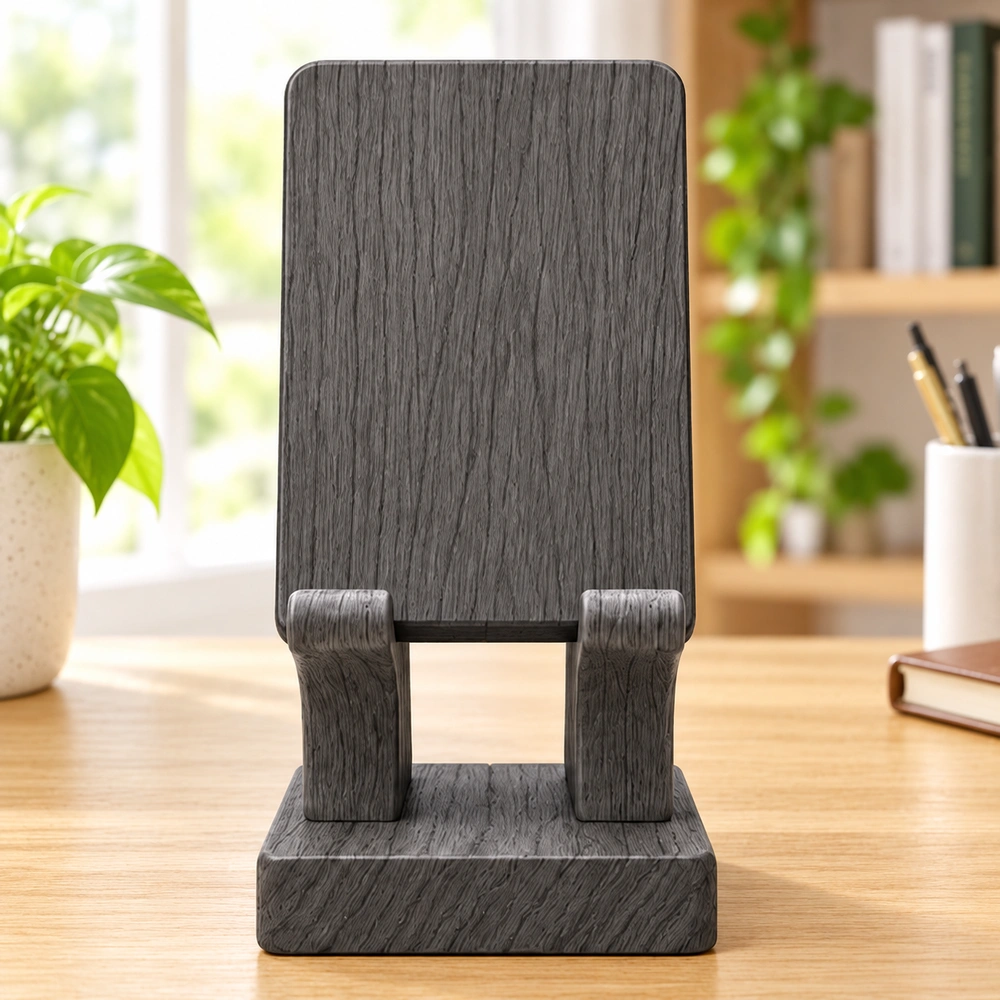 HDPE tablet and book support stand on a home-office desk, scene view 02
