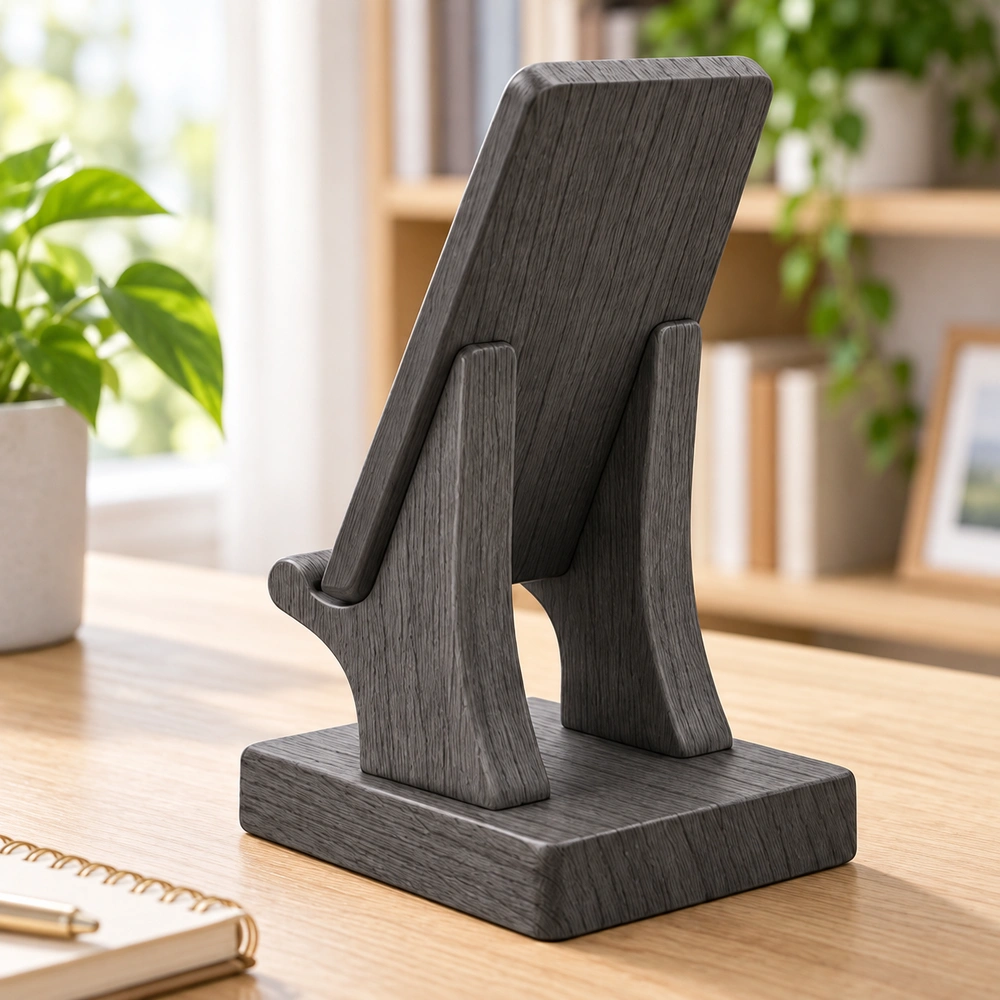 HDPE tablet and book support stand on a home-office desk, scene view 03