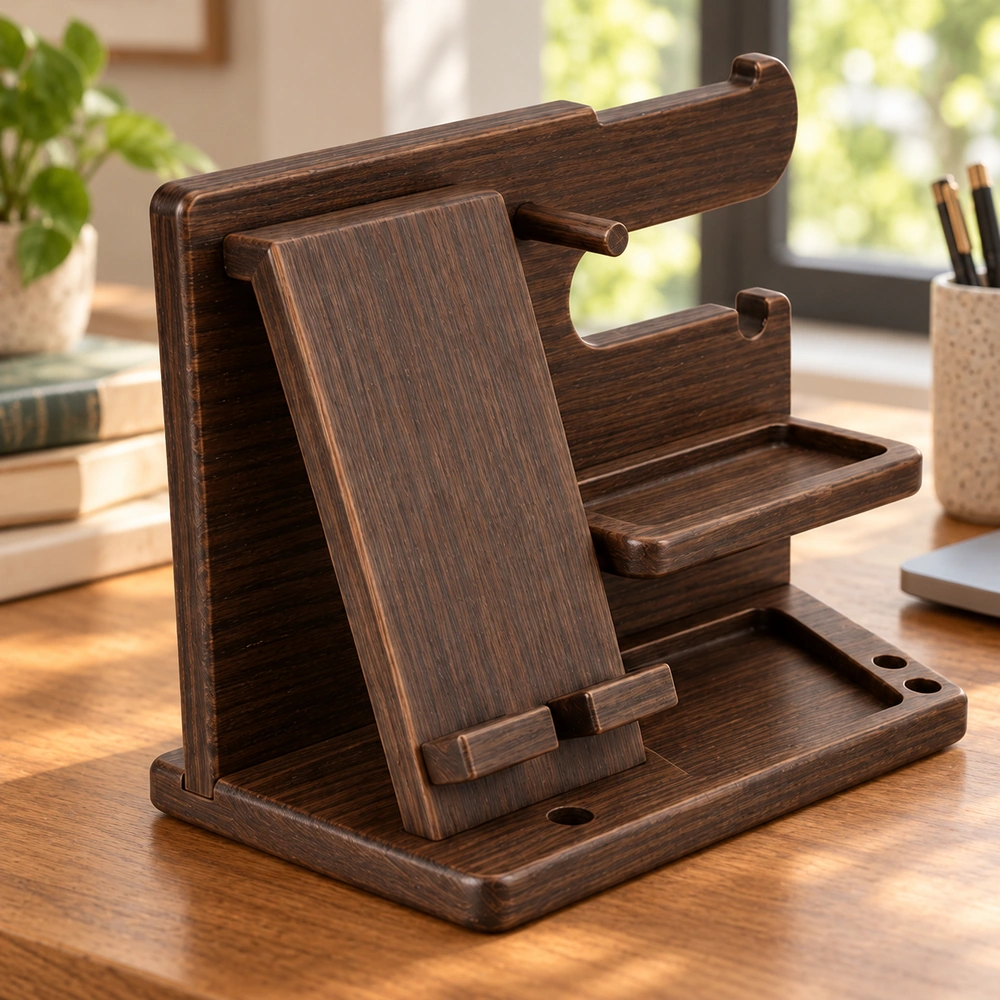 HDPE Multi-functional Bracket Stand in a home office, three-quarter view 03